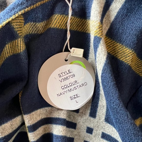 NWT Apricot Wavy Plaid Swing Sweater Dress Size L - Picture 8 of 8